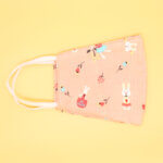 Lovely Pink Colour Multi Printed Cotton Mask For Kids