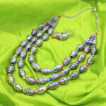 Antique Tibetan Multi Beds Neck Piece with Earring