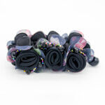 Satin Black Rose Party Wear Banana Clip