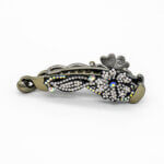 White Stone Embedded Flower Pattern Banana Clip