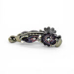 Multi Colour Stone Embedded Flower Pattern Banana Clip