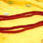 Stylish Long Red Colour Glass Beads Pote
