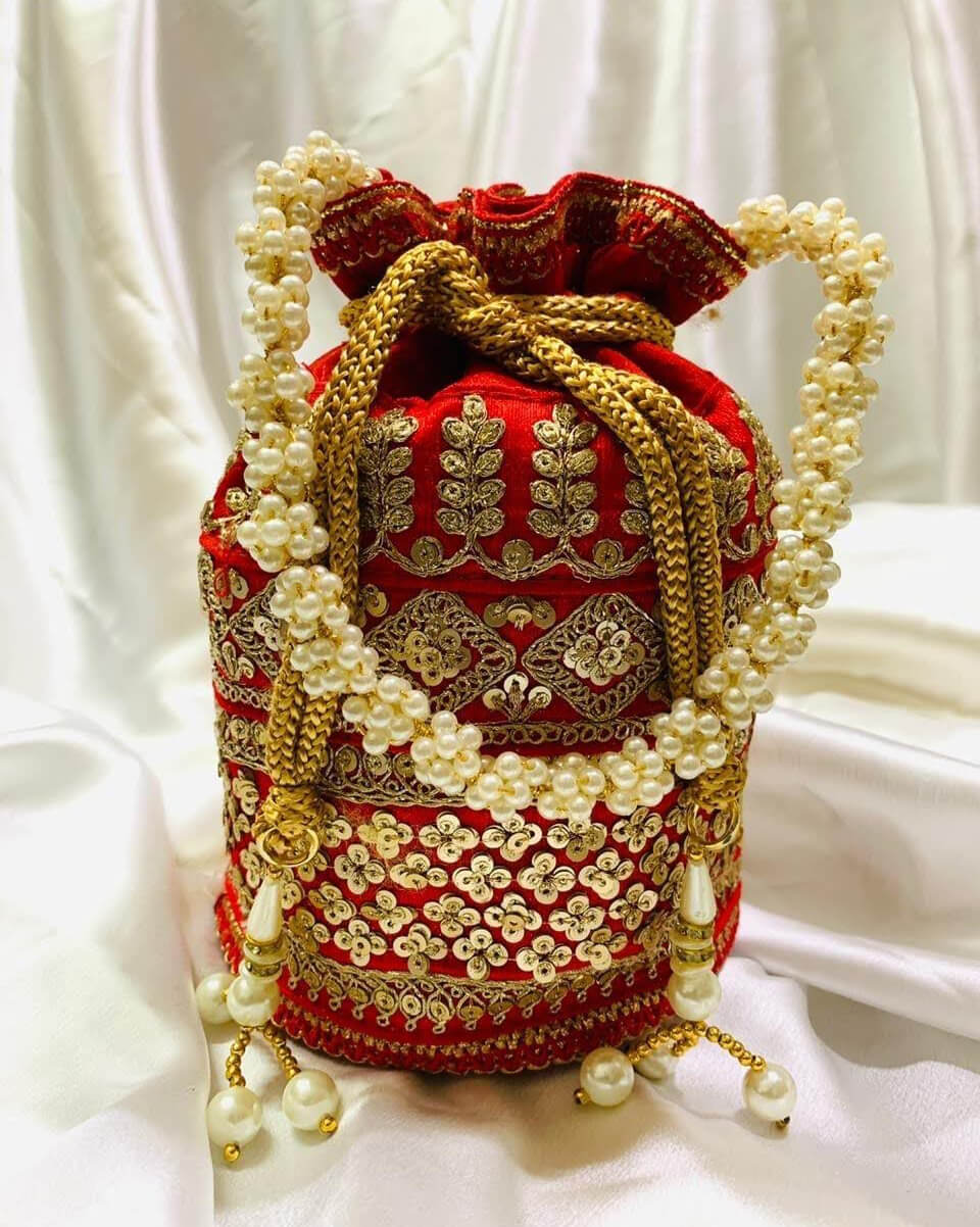 Red Bridal Potli Bag Designer Heavy Beaded Embroidered Handmade Purse  Indian Handbag Engagement Gifts Bridesmaid Gifts Anniversary Gifts - Etsy