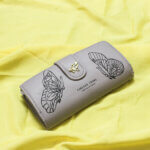 Stylish Off White Colour Butterfly Print Clutch for Stylish Ladies