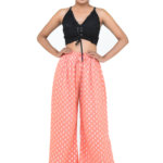 Pink Color Printed Flared Palazzo