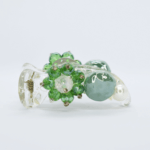 Beautiful Acrylic Green colour Banana clip imbedded with Stone & Moti