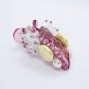 Beautiful Acrylic Magenta colour Banana clip imbedded with Stone & Moti - Image 2
