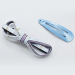 Blue Bow Pattern Tic-Tac Clip for Kids & Girls