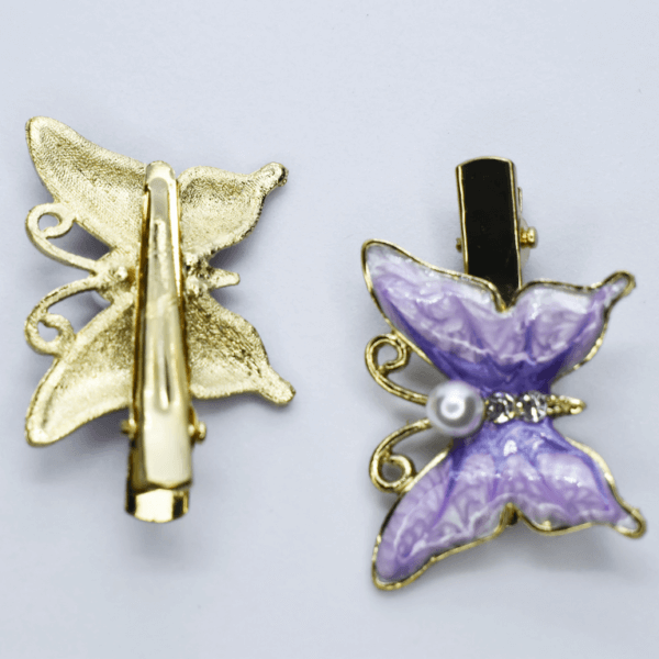Purple Butterfly Metal Hairclip for Kids & Girls - Image 2