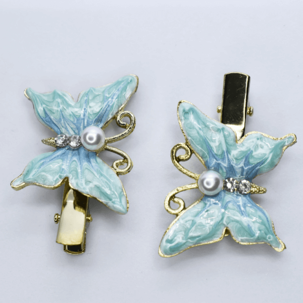 Blue Butterfly Metal Hairclip for Kids & Girls