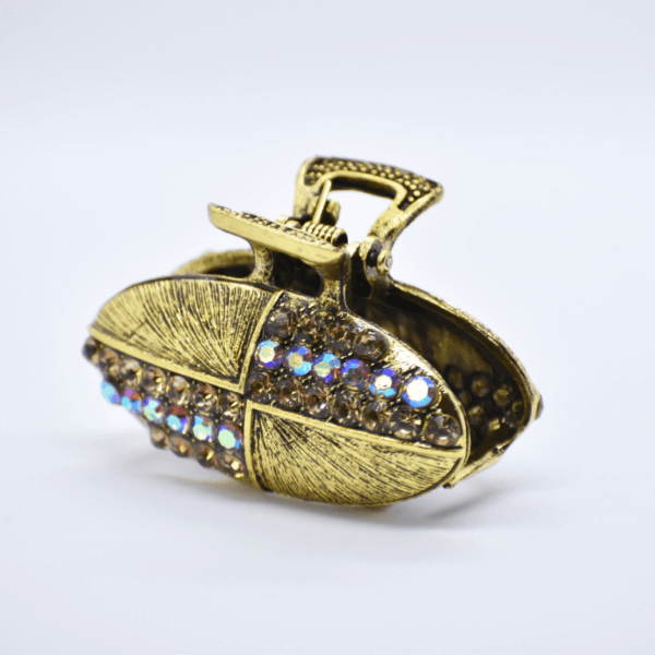 Oxidize Golden colour Ovel shape Heavy Metal Claw clip - Image 2